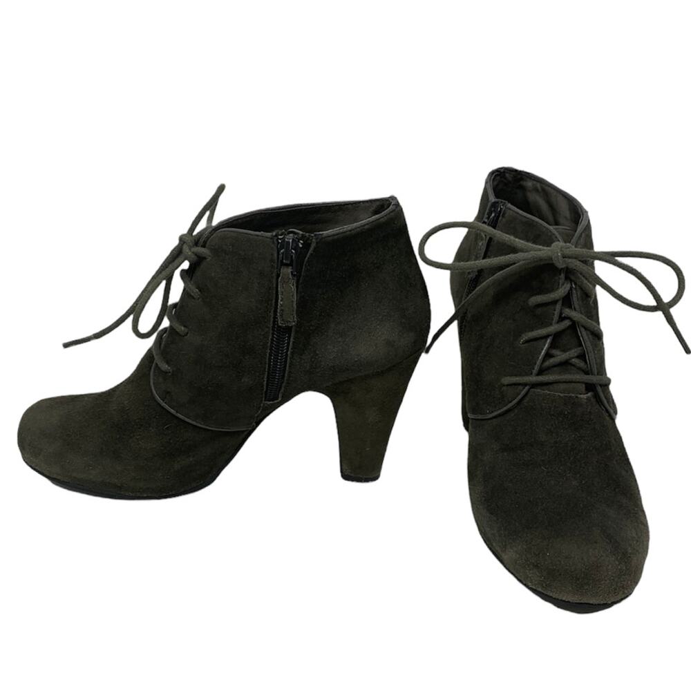 Cordani gray ankle heel suede booties size 37 - 7